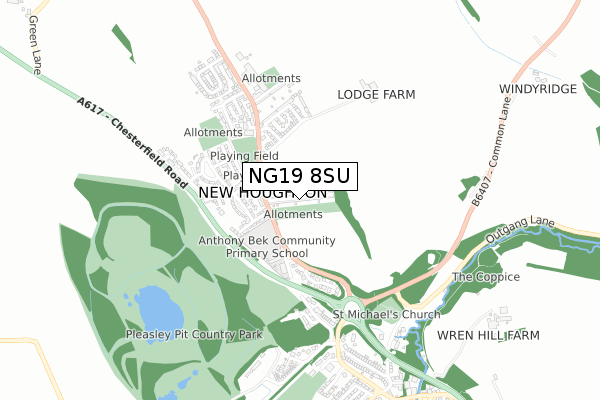 NG19 8SU map - small scale - OS Open Zoomstack (Ordnance Survey)