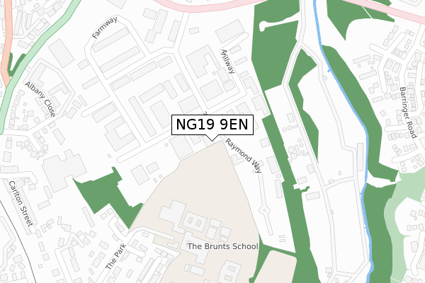 NG19 9EN map - large scale - OS Open Zoomstack (Ordnance Survey)