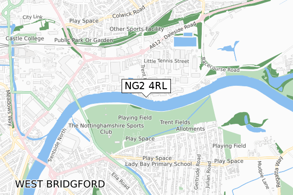 NG2 4RL map - small scale - OS Open Zoomstack (Ordnance Survey)