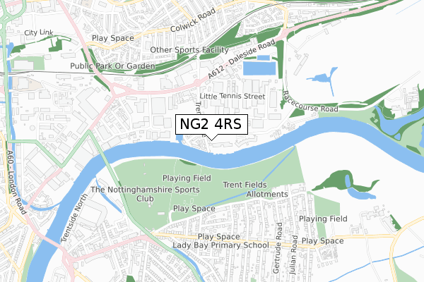 NG2 4RS map - small scale - OS Open Zoomstack (Ordnance Survey)