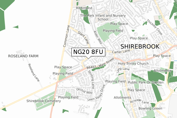 NG20 8FU map - small scale - OS Open Zoomstack (Ordnance Survey)