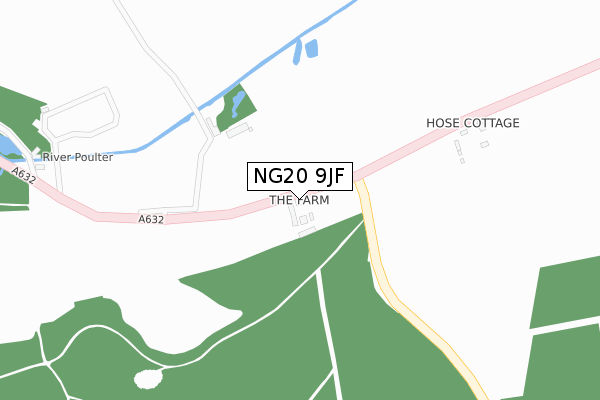 NG20 9JF map - large scale - OS Open Zoomstack (Ordnance Survey)