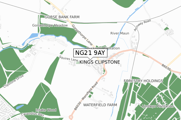 NG21 9AY map - small scale - OS Open Zoomstack (Ordnance Survey)