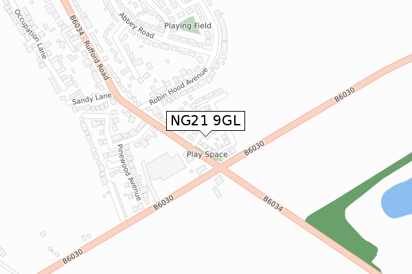 NG21 9GL map - large scale - OS Open Zoomstack (Ordnance Survey)