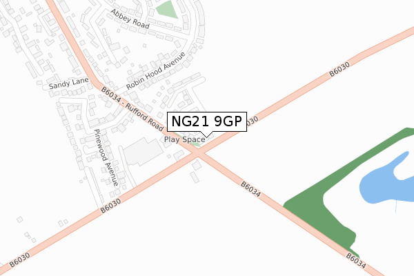 NG21 9GP map - large scale - OS Open Zoomstack (Ordnance Survey)