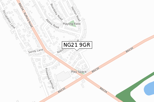 NG21 9GR map - large scale - OS Open Zoomstack (Ordnance Survey)