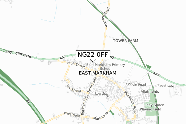 NG22 0FF map - small scale - OS Open Zoomstack (Ordnance Survey)