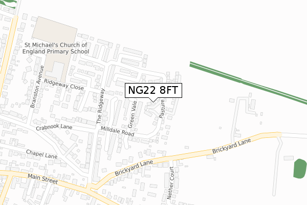 NG22 8FT map - large scale - OS Open Zoomstack (Ordnance Survey)