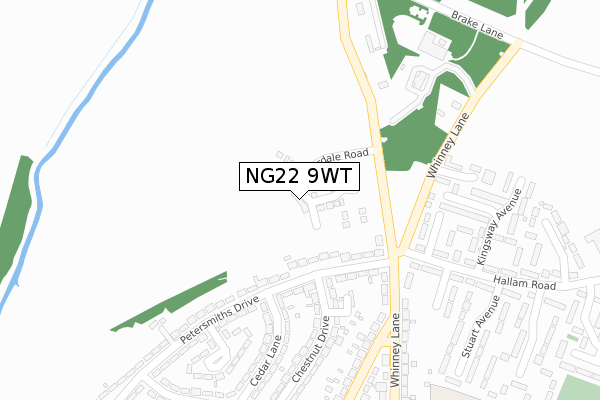 NG22 9WT map - large scale - OS Open Zoomstack (Ordnance Survey)