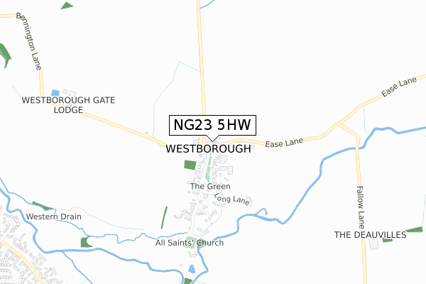 NG23 5HW map - small scale - OS Open Zoomstack (Ordnance Survey)