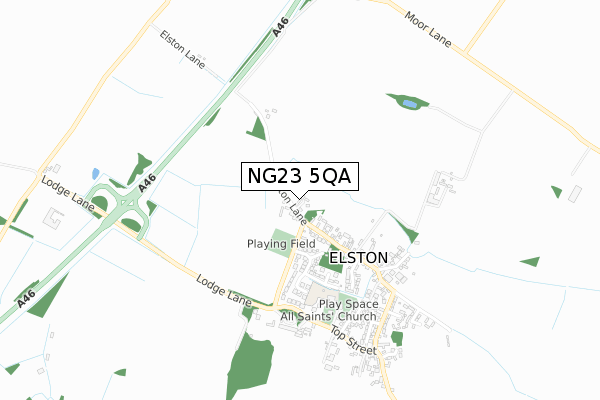 NG23 5QA map - small scale - OS Open Zoomstack (Ordnance Survey)