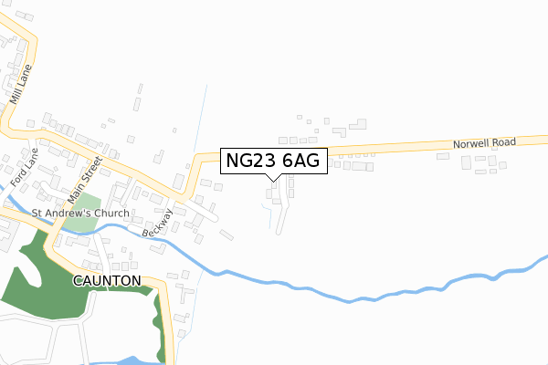 NG23 6AG map - large scale - OS Open Zoomstack (Ordnance Survey)