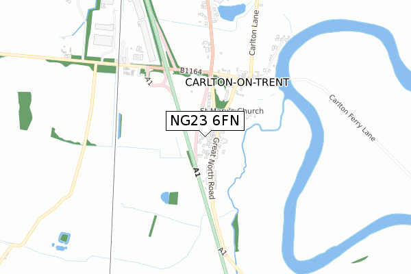 NG23 6FN map - small scale - OS Open Zoomstack (Ordnance Survey)