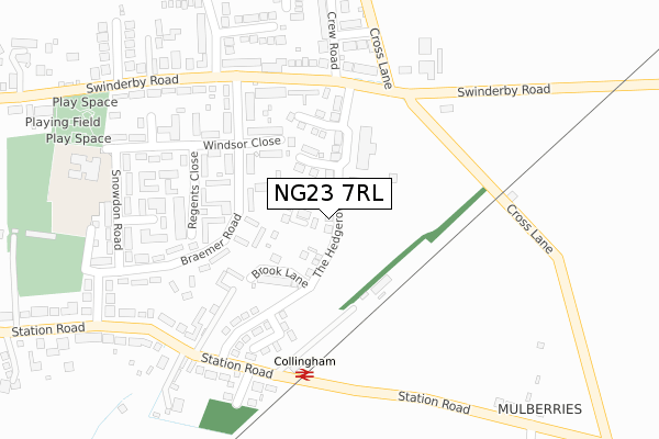 NG23 7RL map - large scale - OS Open Zoomstack (Ordnance Survey)