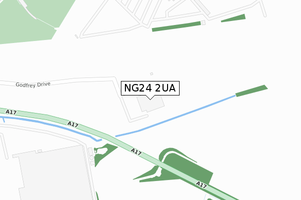 NG24 2UA map - large scale - OS Open Zoomstack (Ordnance Survey)