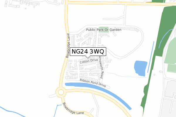 NG24 3WQ map - large scale - OS Open Zoomstack (Ordnance Survey)