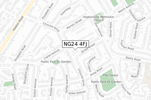 NG24 4FJ map - large scale - OS Open Zoomstack (Ordnance Survey)