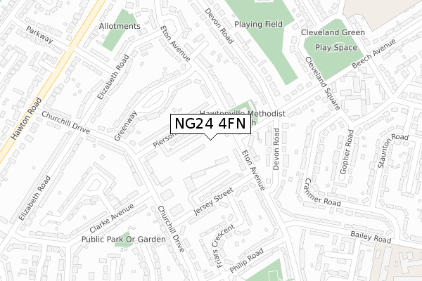 NG24 4FN map - large scale - OS Open Zoomstack (Ordnance Survey)