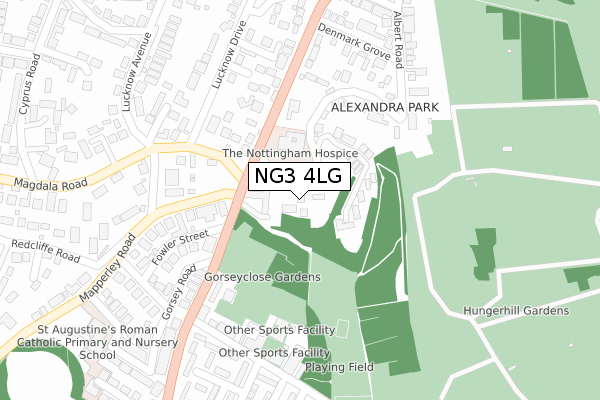 NG3 4LG map - large scale - OS Open Zoomstack (Ordnance Survey)