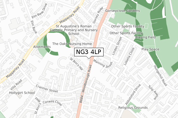 NG3 4LP map - large scale - OS Open Zoomstack (Ordnance Survey)