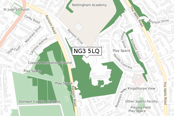 NG3 5LQ map - large scale - OS Open Zoomstack (Ordnance Survey)