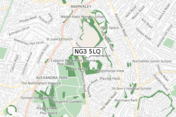 NG3 5LQ map - small scale - OS Open Zoomstack (Ordnance Survey)