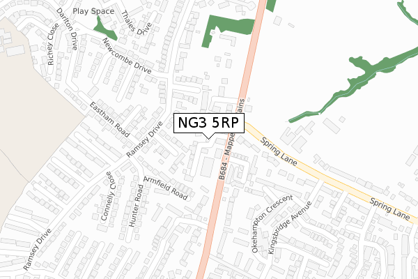 NG3 5RP map - large scale - OS Open Zoomstack (Ordnance Survey)