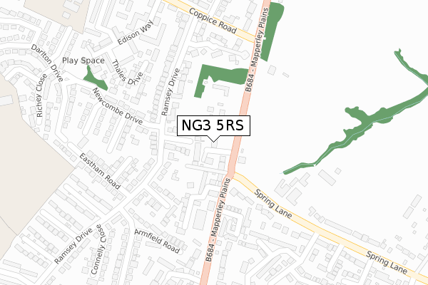 NG3 5RS map - large scale - OS Open Zoomstack (Ordnance Survey)