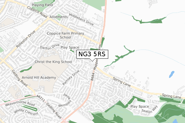 NG3 5RS map - small scale - OS Open Zoomstack (Ordnance Survey)