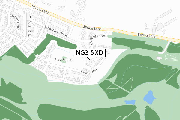 NG3 5XD map - large scale - OS Open Zoomstack (Ordnance Survey)