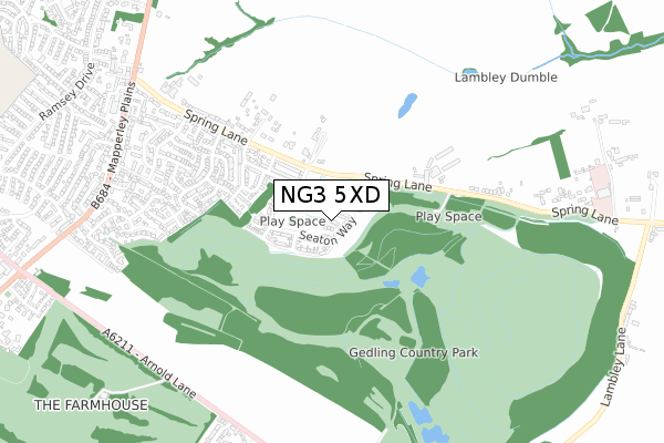 NG3 5XD map - small scale - OS Open Zoomstack (Ordnance Survey)