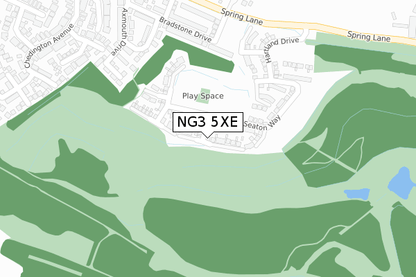 NG3 5XE map - large scale - OS Open Zoomstack (Ordnance Survey)