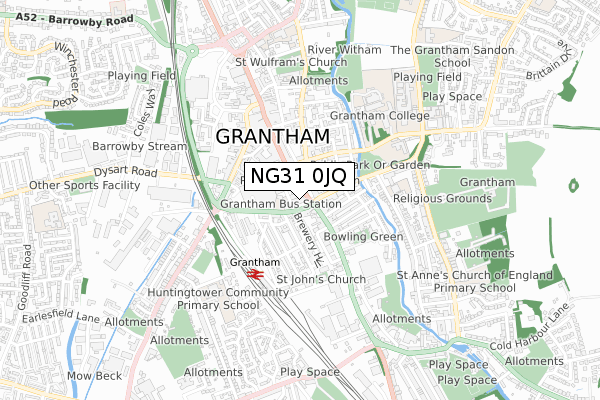 NG31 0JQ map - small scale - OS Open Zoomstack (Ordnance Survey)