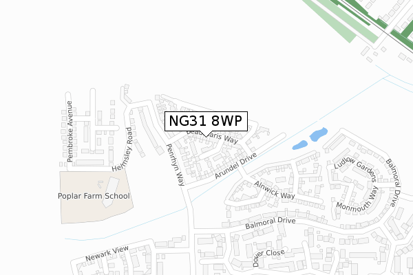 NG31 8WP map - large scale - OS Open Zoomstack (Ordnance Survey)