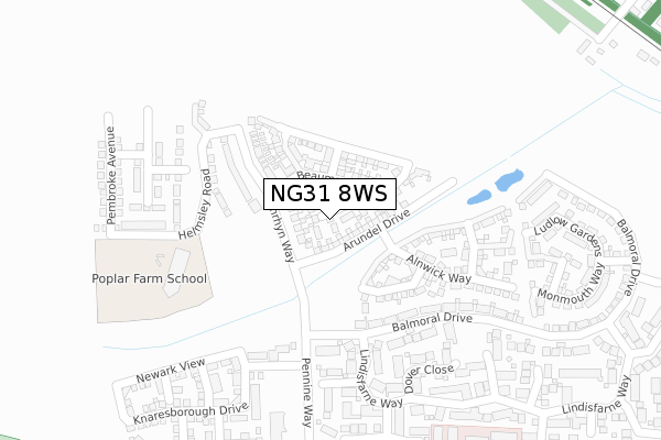 NG31 8WS map - large scale - OS Open Zoomstack (Ordnance Survey)