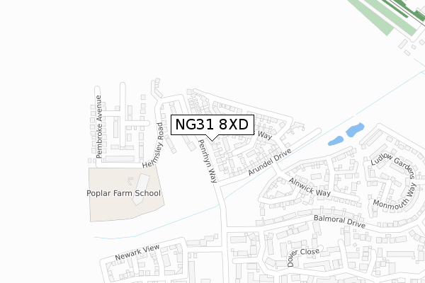 NG31 8XD map - large scale - OS Open Zoomstack (Ordnance Survey)