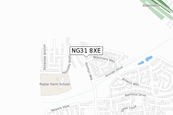 NG31 8XE map - large scale - OS Open Zoomstack (Ordnance Survey)