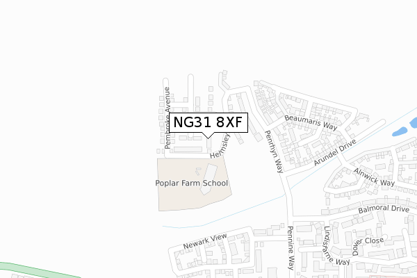 NG31 8XF map - large scale - OS Open Zoomstack (Ordnance Survey)