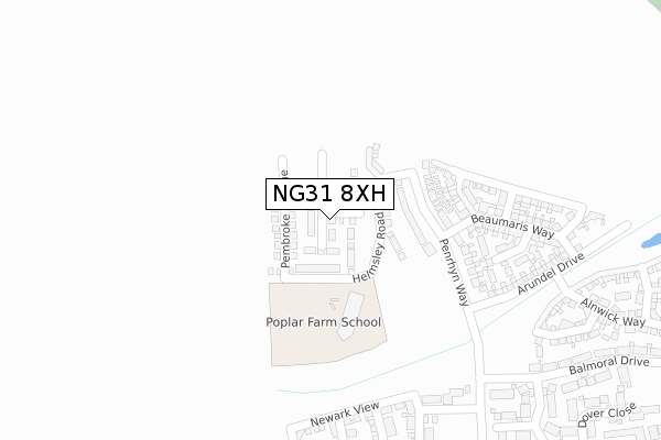 NG31 8XH map - large scale - OS Open Zoomstack (Ordnance Survey)