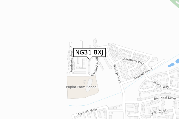 NG31 8XJ map - large scale - OS Open Zoomstack (Ordnance Survey)