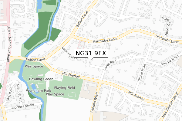 NG31 9FX map - large scale - OS Open Zoomstack (Ordnance Survey)