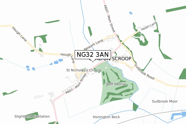 NG32 3AN map - small scale - OS Open Zoomstack (Ordnance Survey)