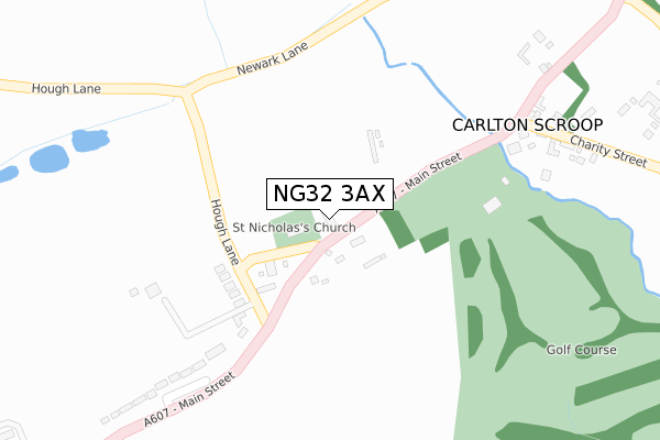 NG32 3AX map - large scale - OS Open Zoomstack (Ordnance Survey)