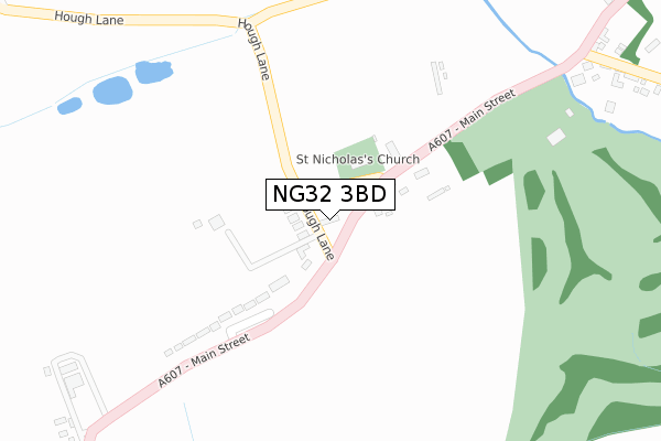 NG32 3BD map - large scale - OS Open Zoomstack (Ordnance Survey)