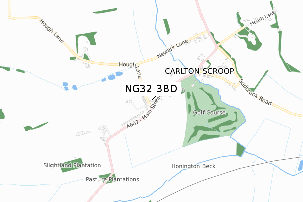 NG32 3BD map - small scale - OS Open Zoomstack (Ordnance Survey)