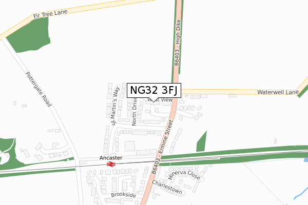 NG32 3FJ map - large scale - OS Open Zoomstack (Ordnance Survey)