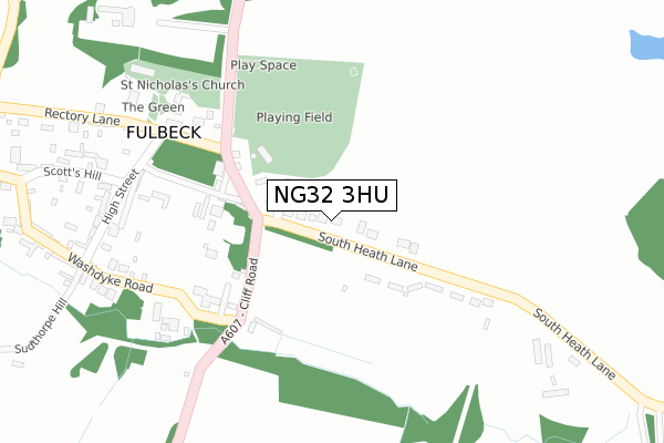 NG32 3HU map - large scale - OS Open Zoomstack (Ordnance Survey)