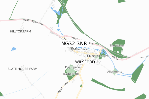 NG32 3NR map - small scale - OS Open Zoomstack (Ordnance Survey)