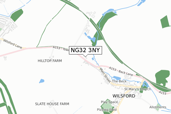 NG32 3NY map - small scale - OS Open Zoomstack (Ordnance Survey)