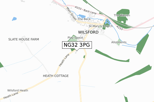 NG32 3PG map - small scale - OS Open Zoomstack (Ordnance Survey)